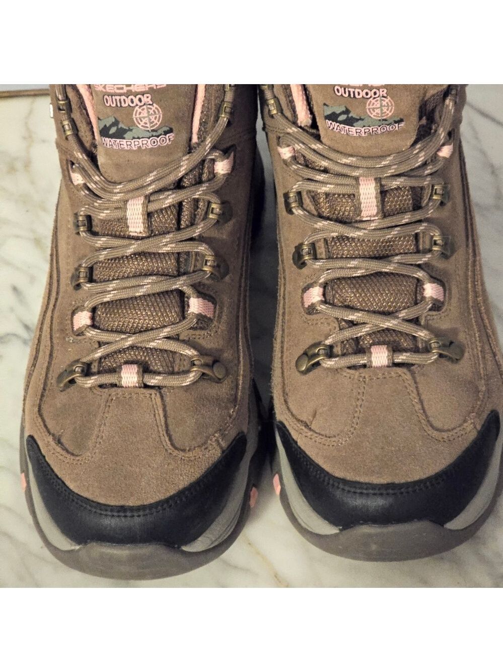 SKETCHERS Womens Trego Alpine Trail Hiking Boots W11 Tan Suede - Picture 7 of 12